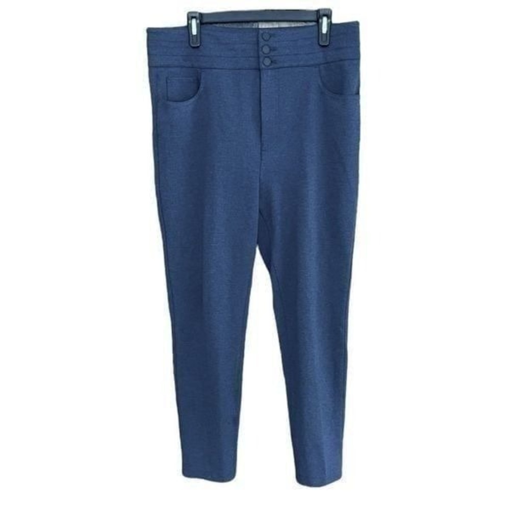 Ann Taylor Ponte knit skinny pants with 3 button‎ closure at waist, size 14